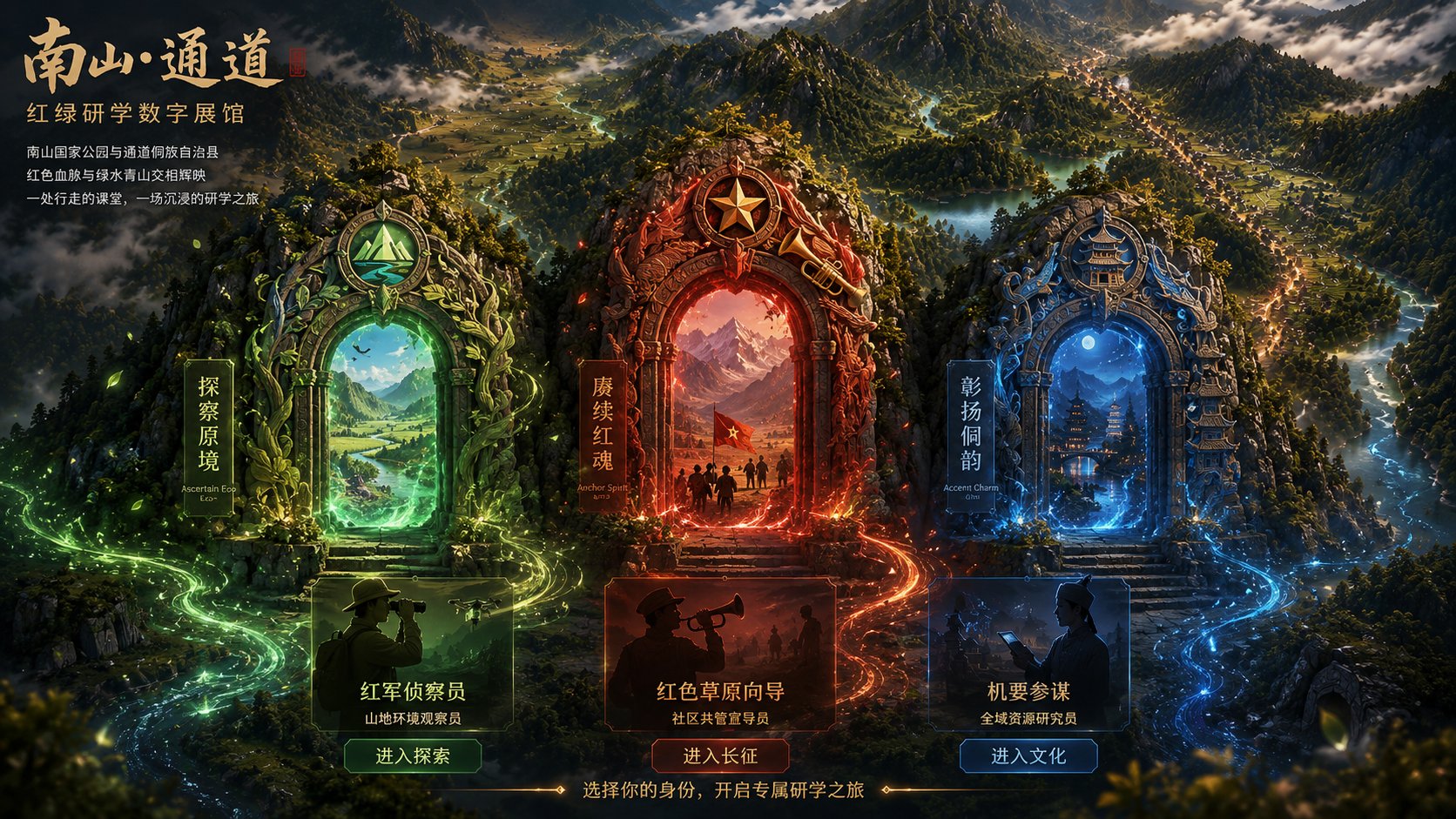 南山·通道 三门 选择你的身份